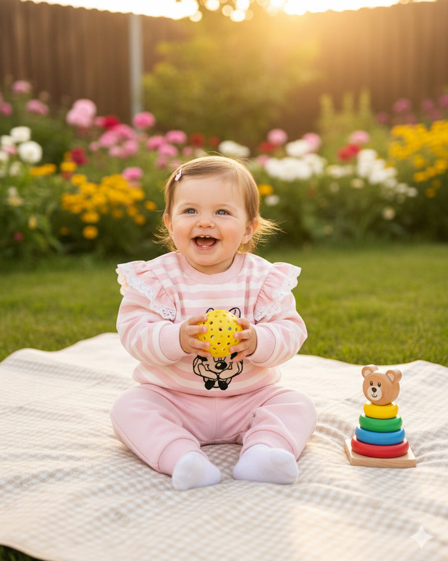 طقم ميني ماوس الشهير مزين بخطوط رفيعة