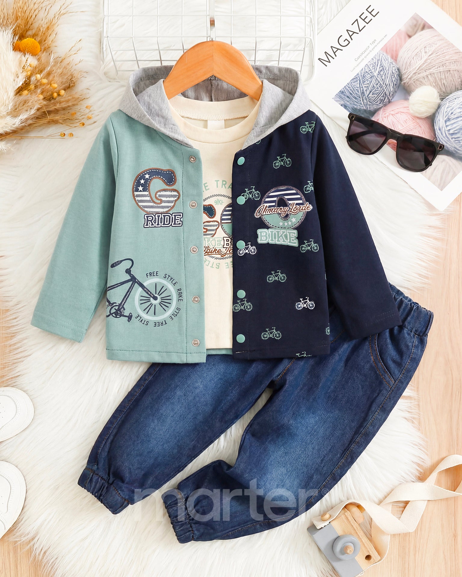 طقم كيوت و جميل للأولاد بتصميم متميز من 3 قطع