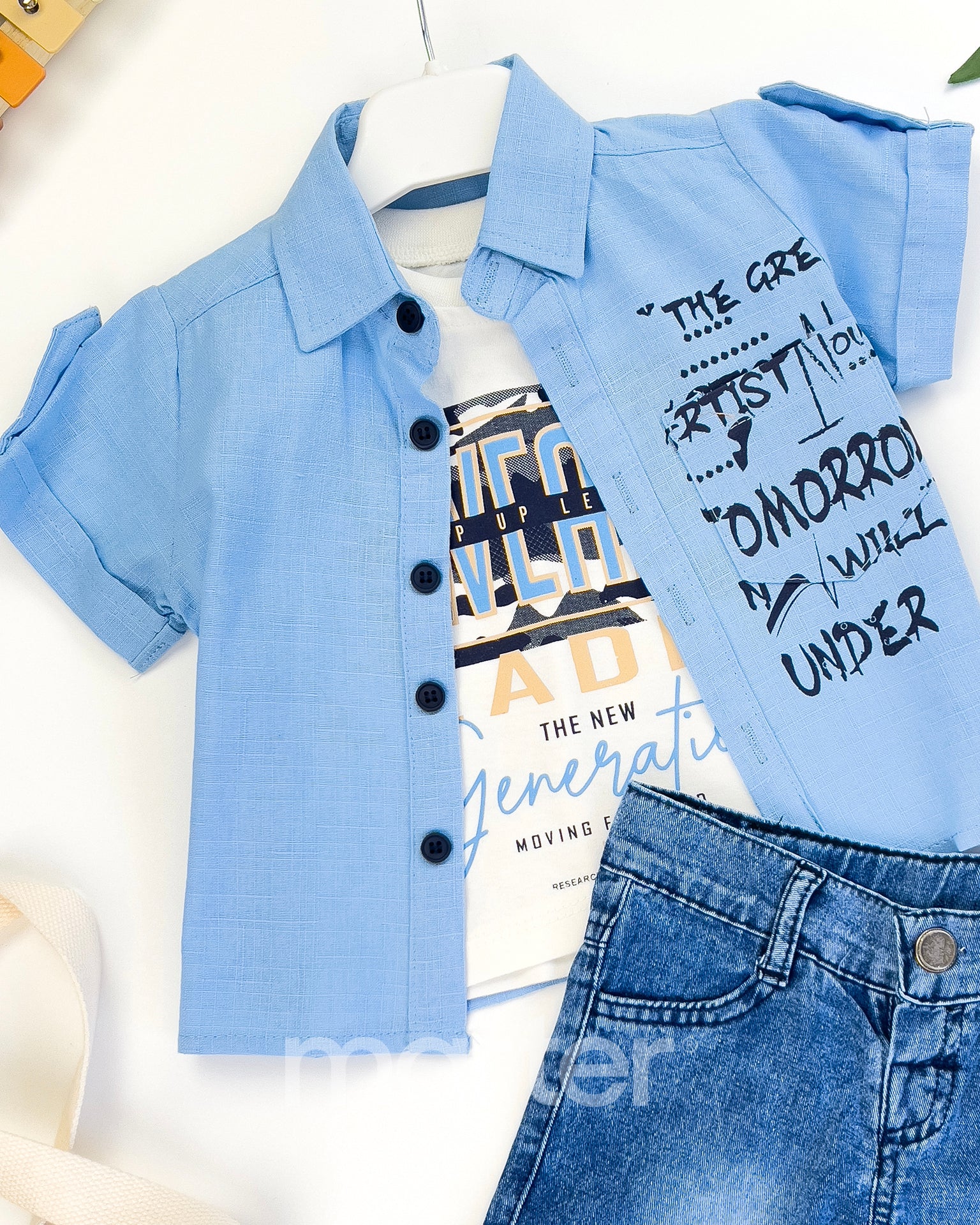 طقم صيفي للأولاد بتصميم فخم ولمسات راقية