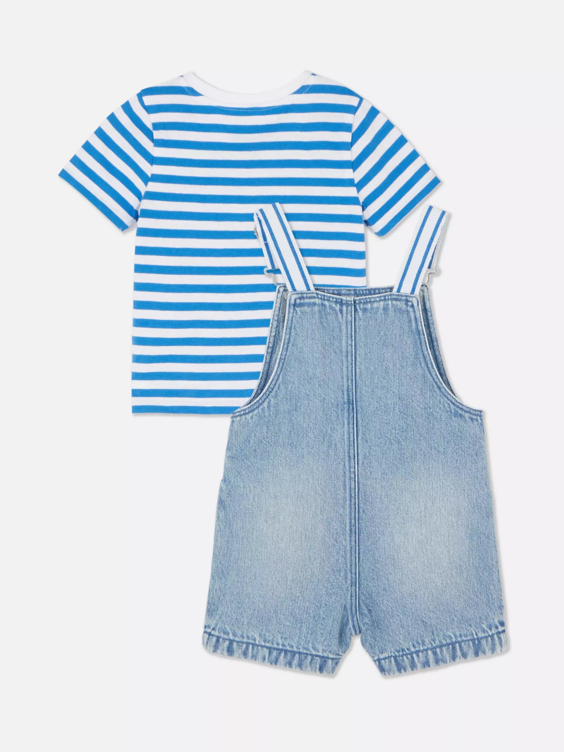 طقم أوفرول جينز صيفي رائع للأولاد بتصميم كيوت