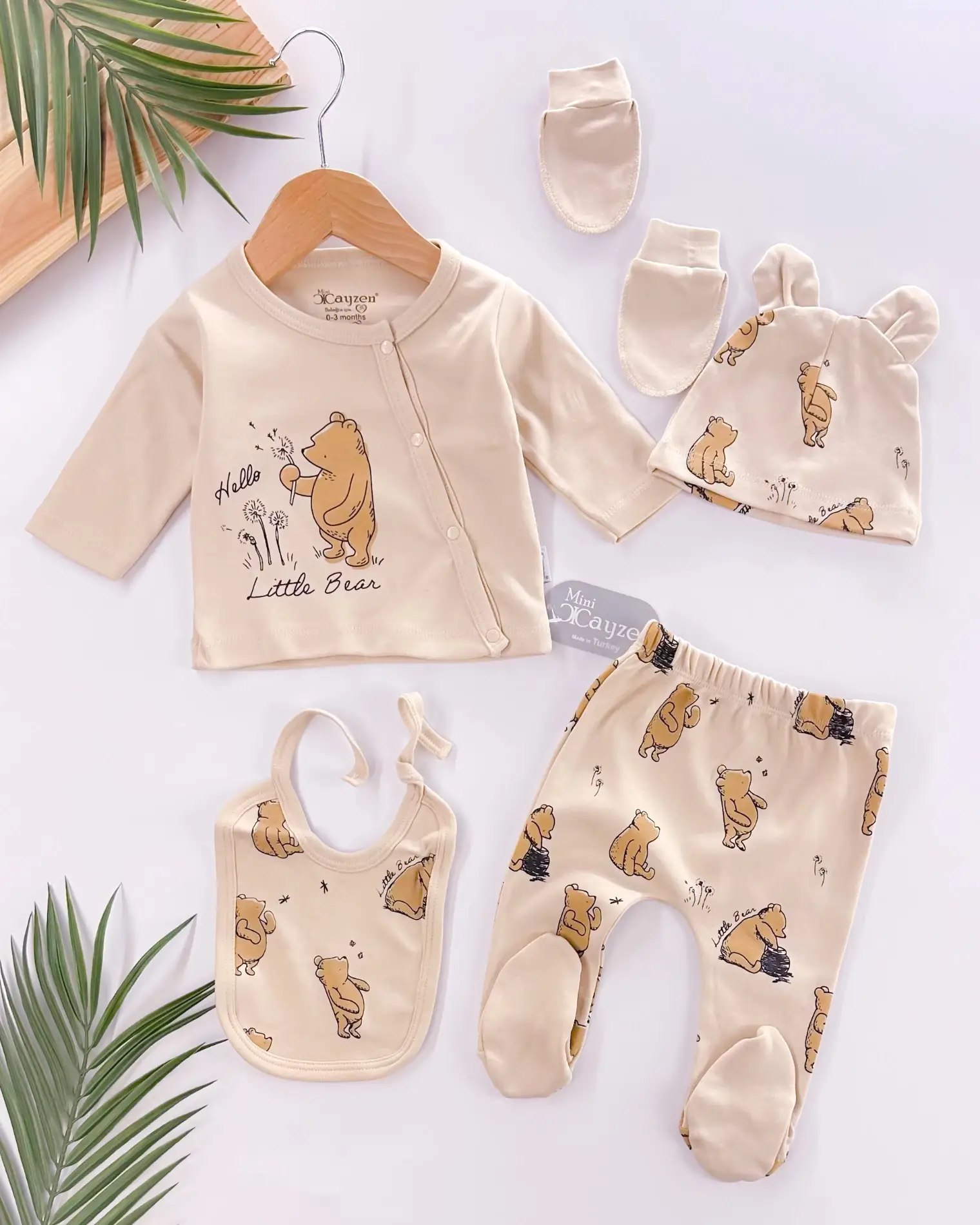 طقم مريح و كيوت للمواليد الجدد بـ5 قطع