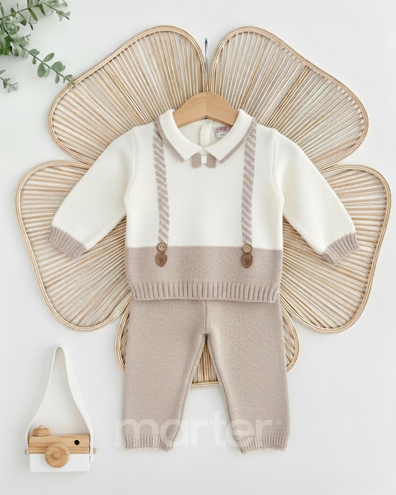 طقم شتوي كيوت للأولاد من 2 قطع أنيقة