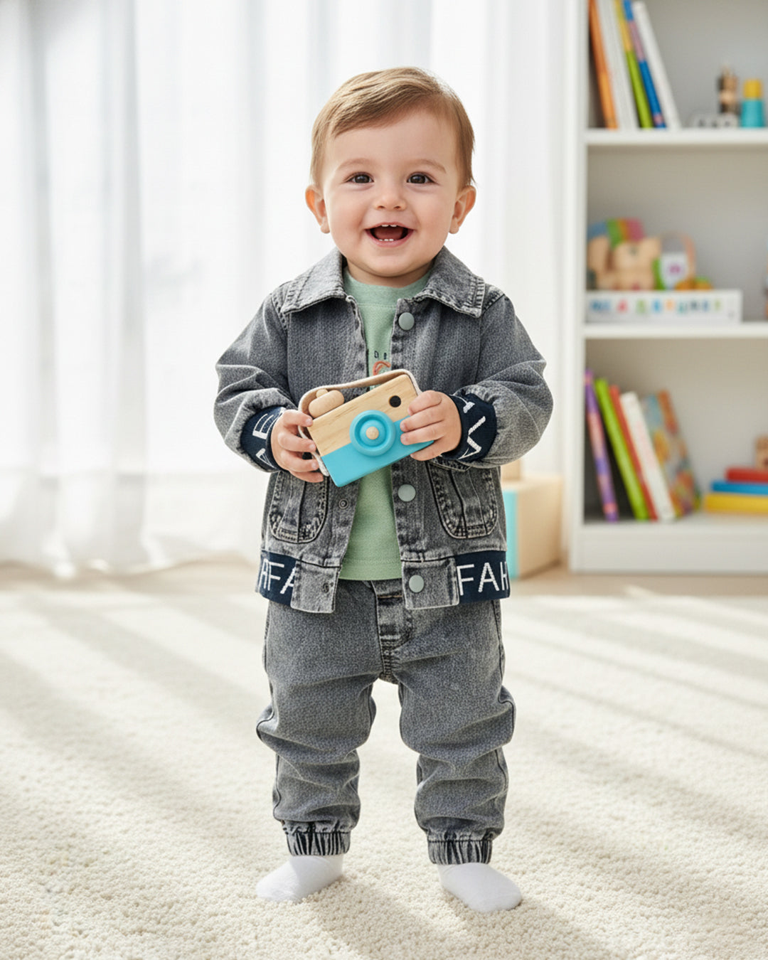 طقم جينز فخم للأولاد من 3 قطع فاخرة