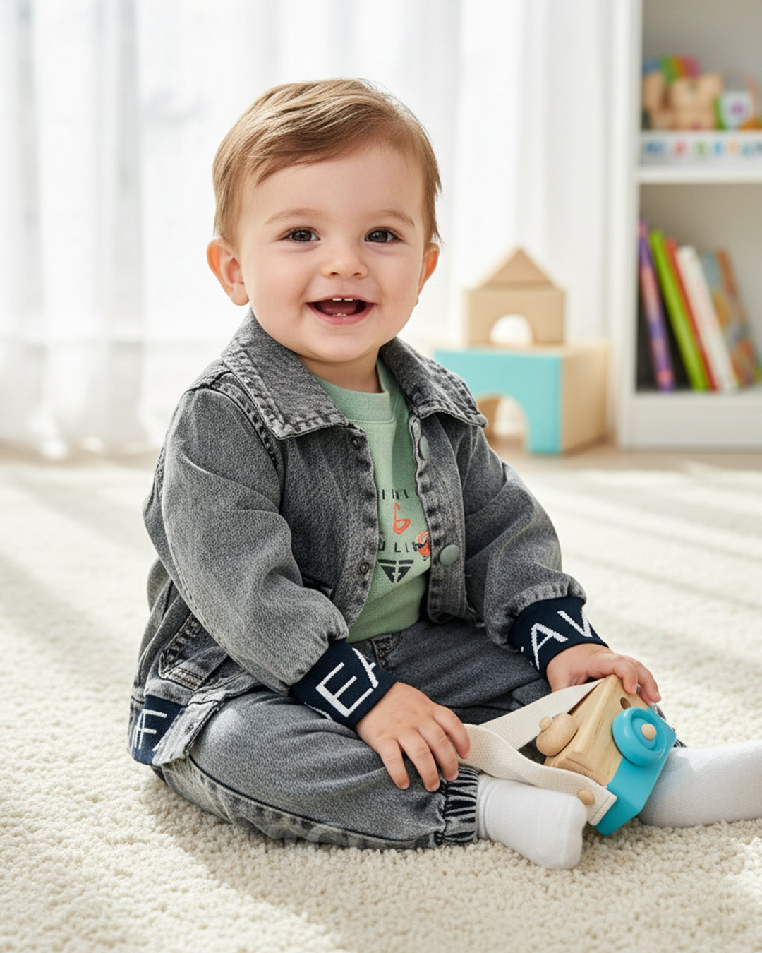 طقم جينز فخم للأولاد من 3 قطع فاخرة