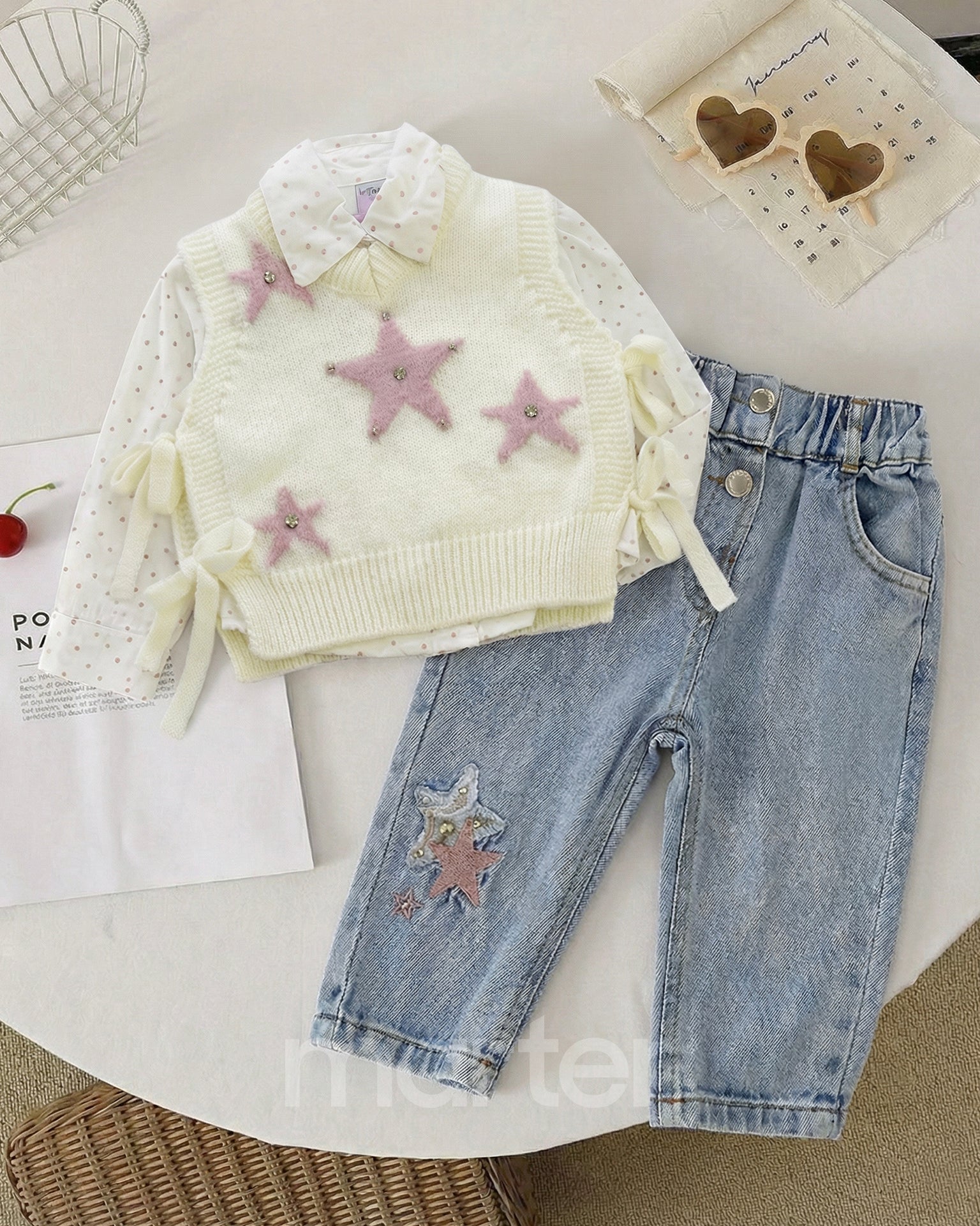 طقم شتوي رائع للبنات بتصميم كيوت من 3 قطع