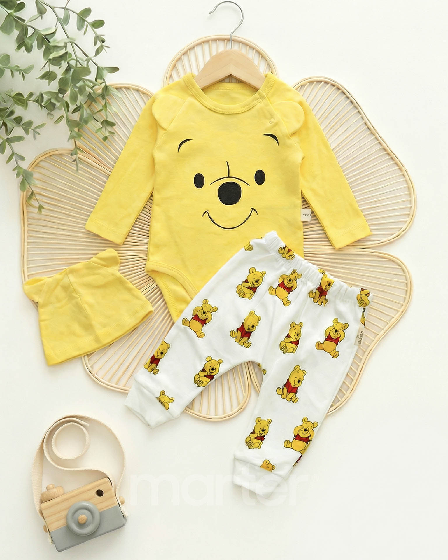 بيجامة و طقم الدبدوب ويني للأولاد من 3 قطع