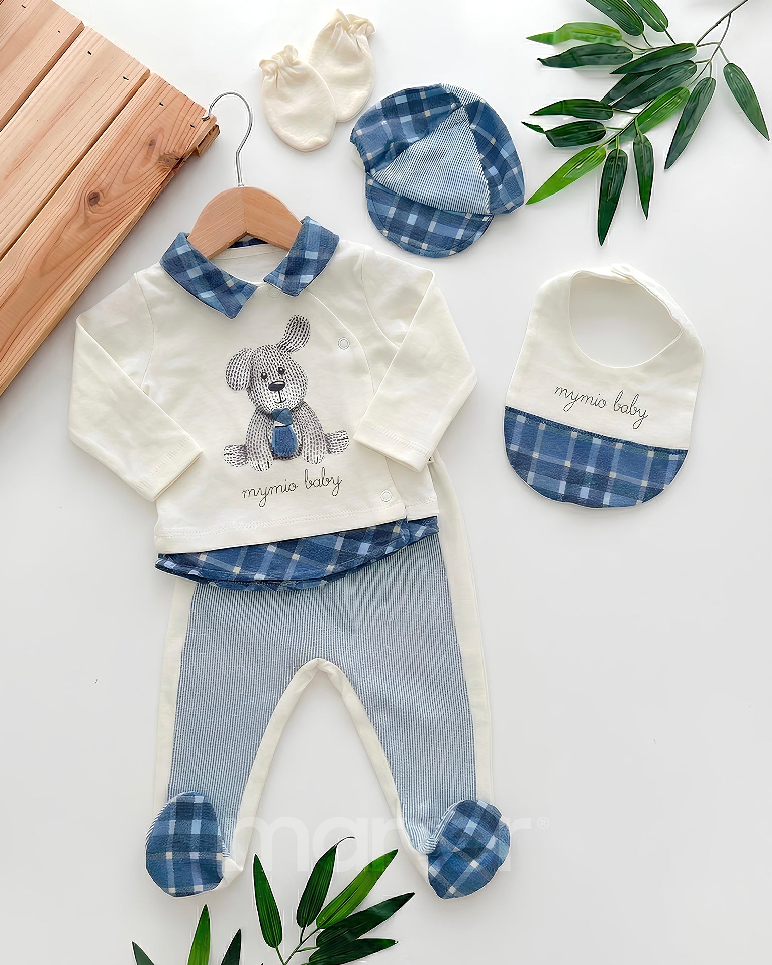 طقم ناعم و أنيق للأولاد حديثي الولادة من 5 قطع