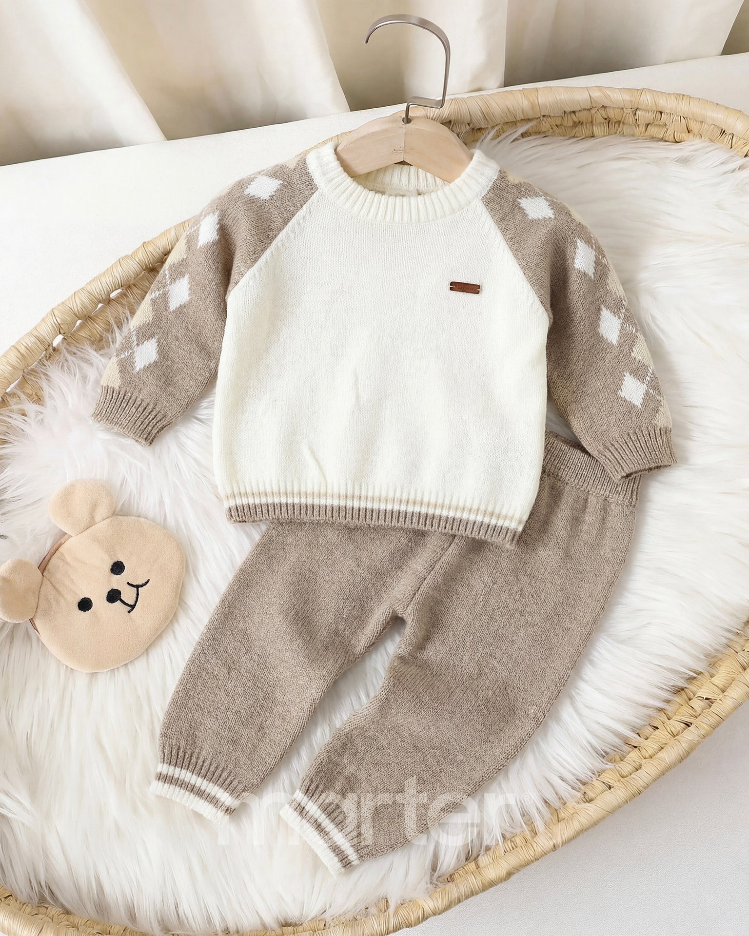 طقم شتوي كيوت للأولاد من 2 قطع