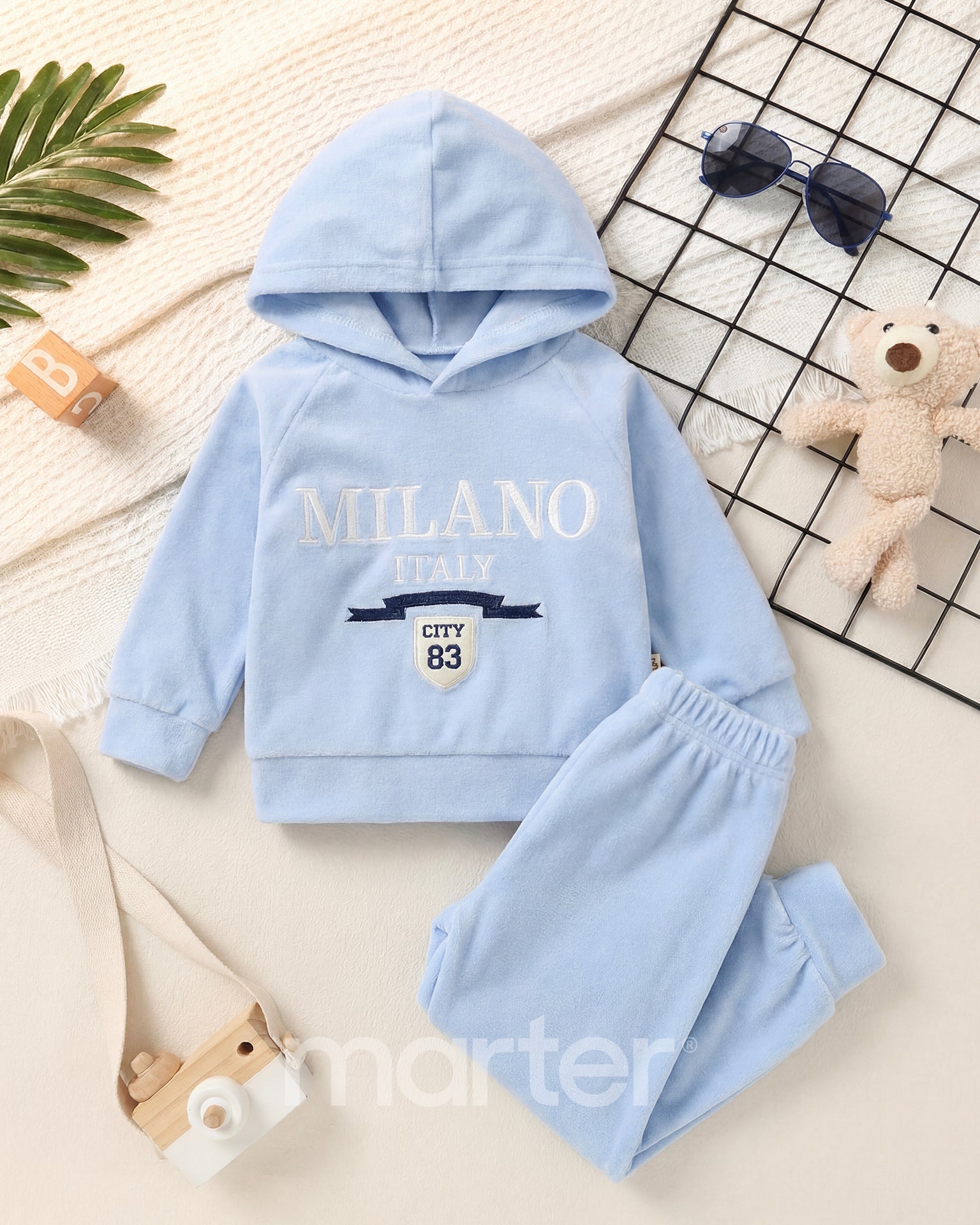 طقم شتوي كيوت للأولاد من 2 قطع