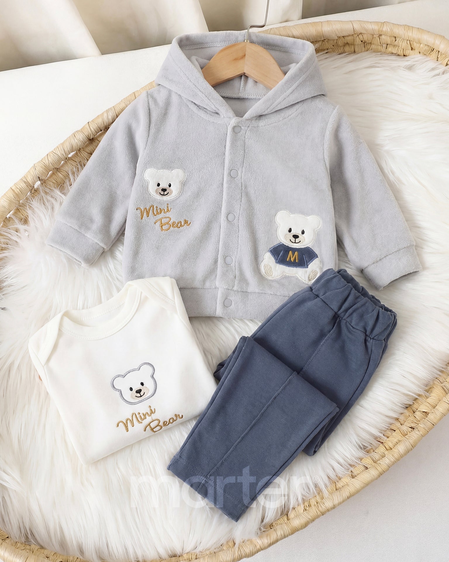 طقم شتوي كيوت للأولاد من 2 قطع