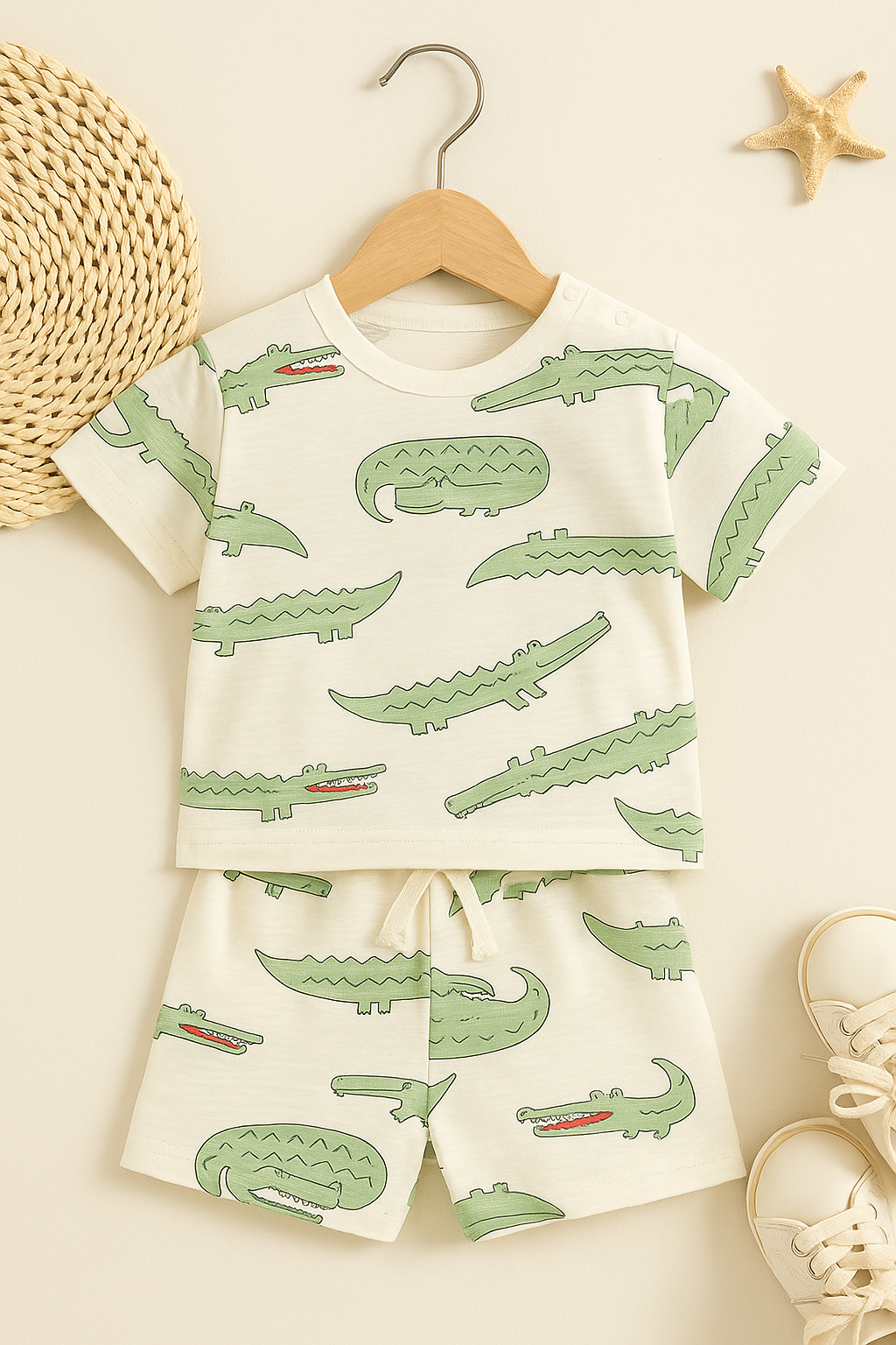 طقم صيفي رائع للأولاد بتصميم كيوت من 2 قطع