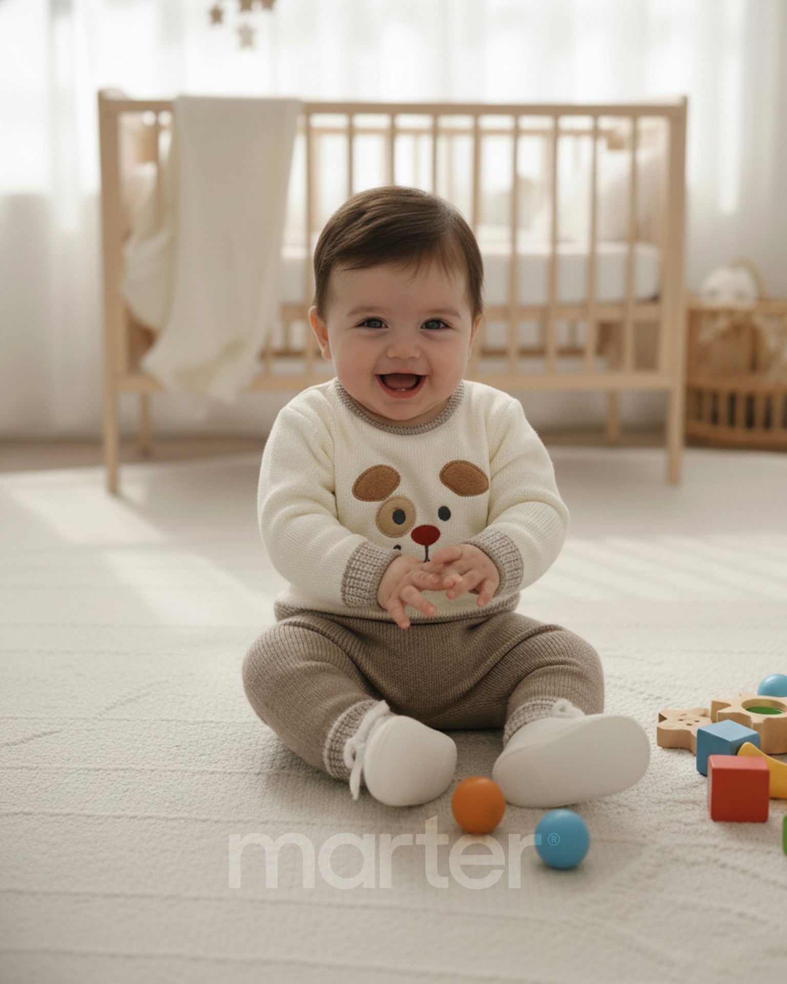 طقم شتوي كيوت للأولاد من 2 قطع