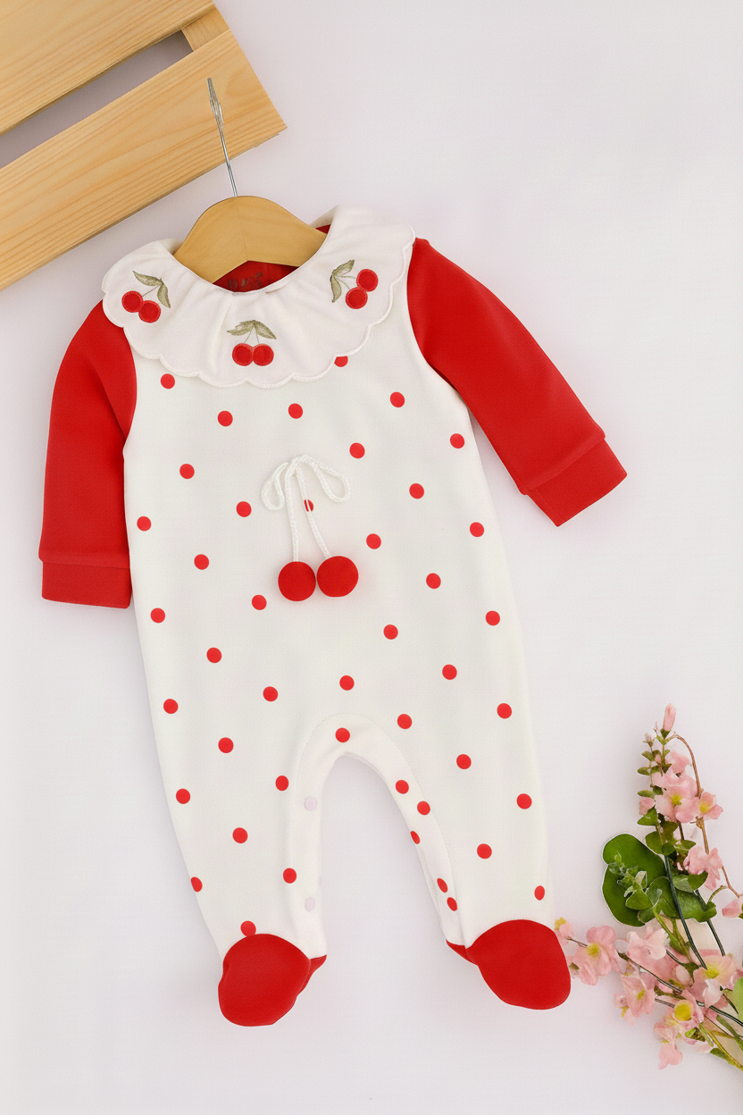 طقم موبرا كيوت و جميل للبنات مزين بحبات الكرز