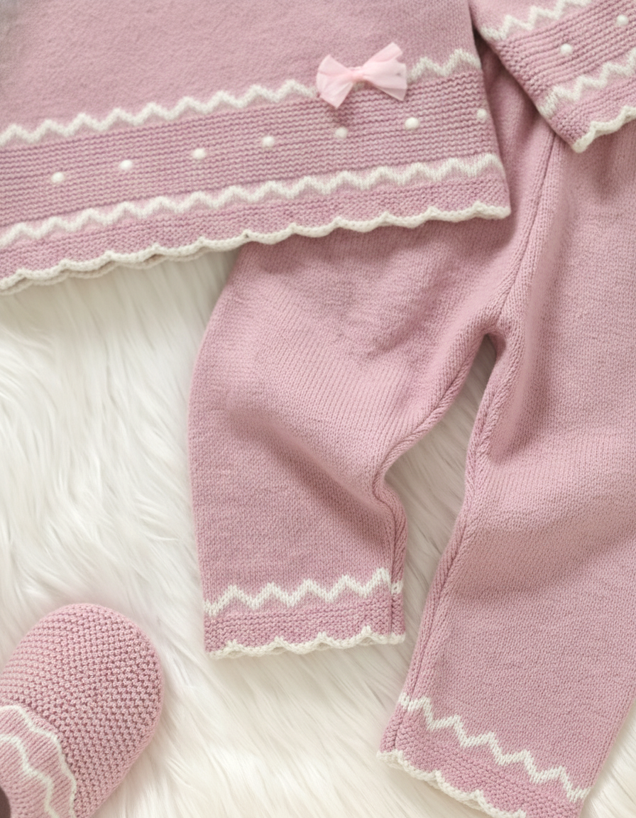 طقم شتوي كيوت للبنات من 2 قطع