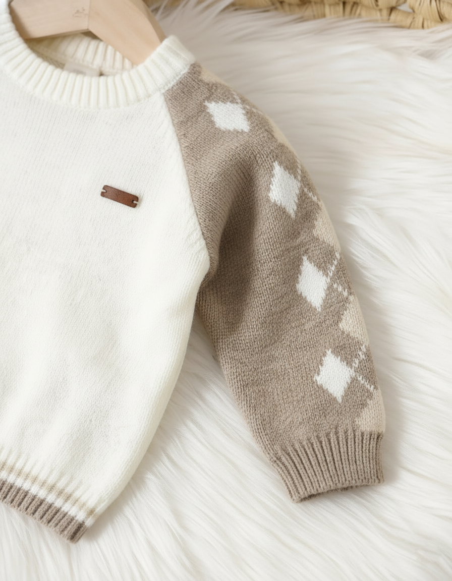 طقم شتوي كيوت للأولاد من 2 قطع