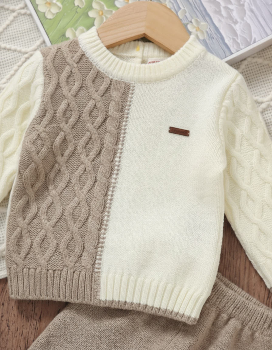 طقم شتوي كيوت للأولاد من 2 قطع