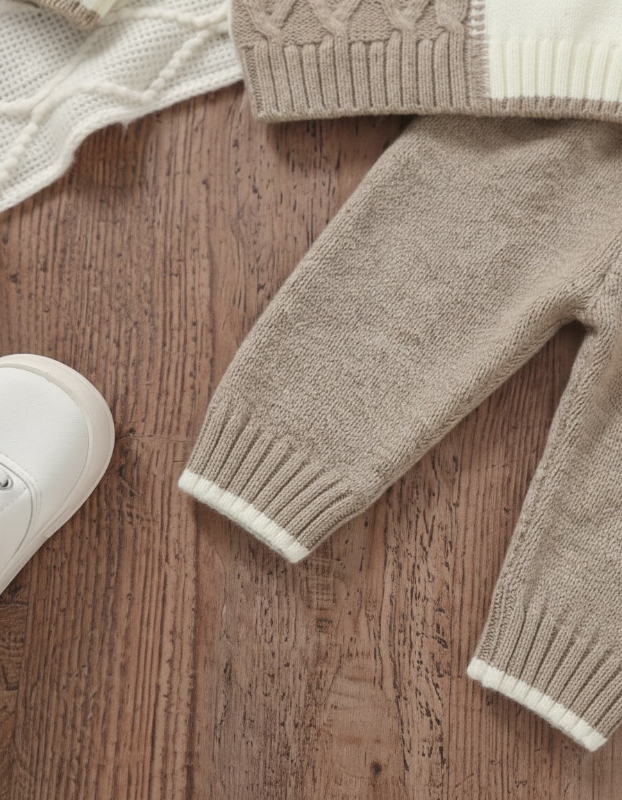 طقم شتوي كيوت للأولاد من 2 قطع