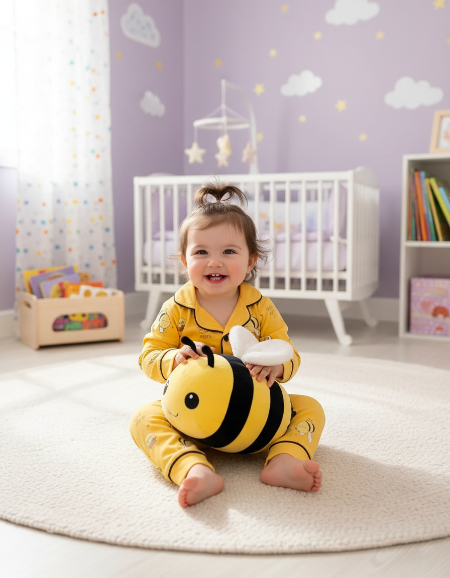 بيجامة كيوت للبنات و الأولاد مزينة من 2 قطع