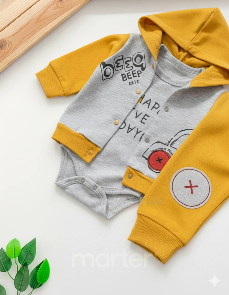 طقم جميل للأولاد بتصميم رائع من 3 قطع