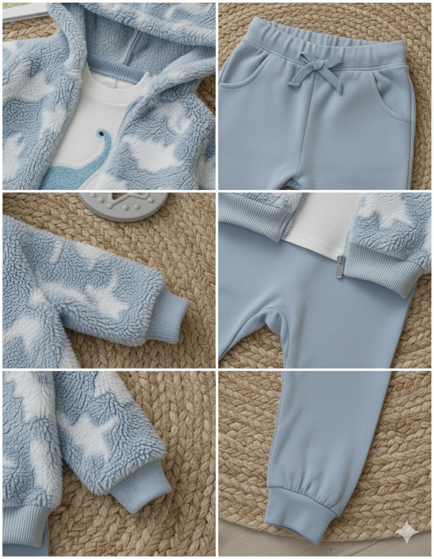 طقم شتوي جميل للأولاد من 3 قطع