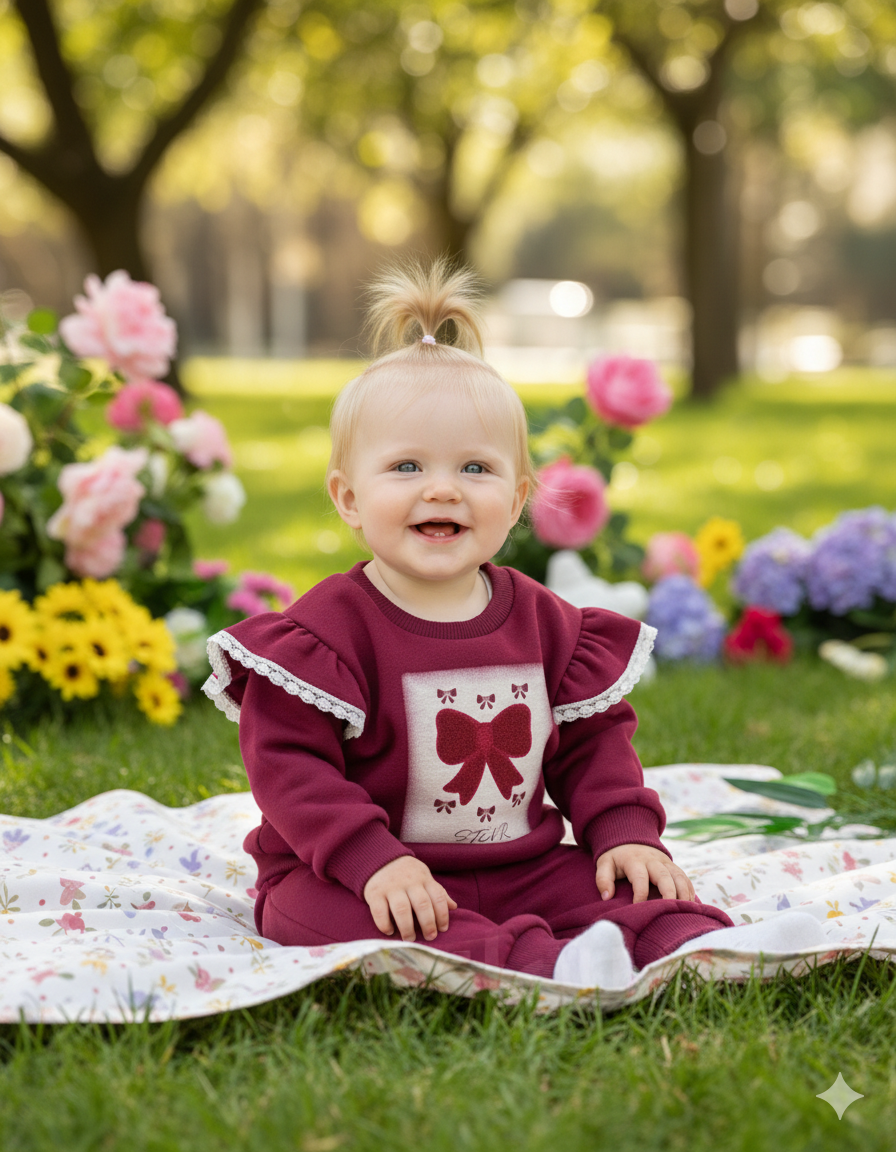 طقم جميل و كيوت للبنات بلمسات أنيقة