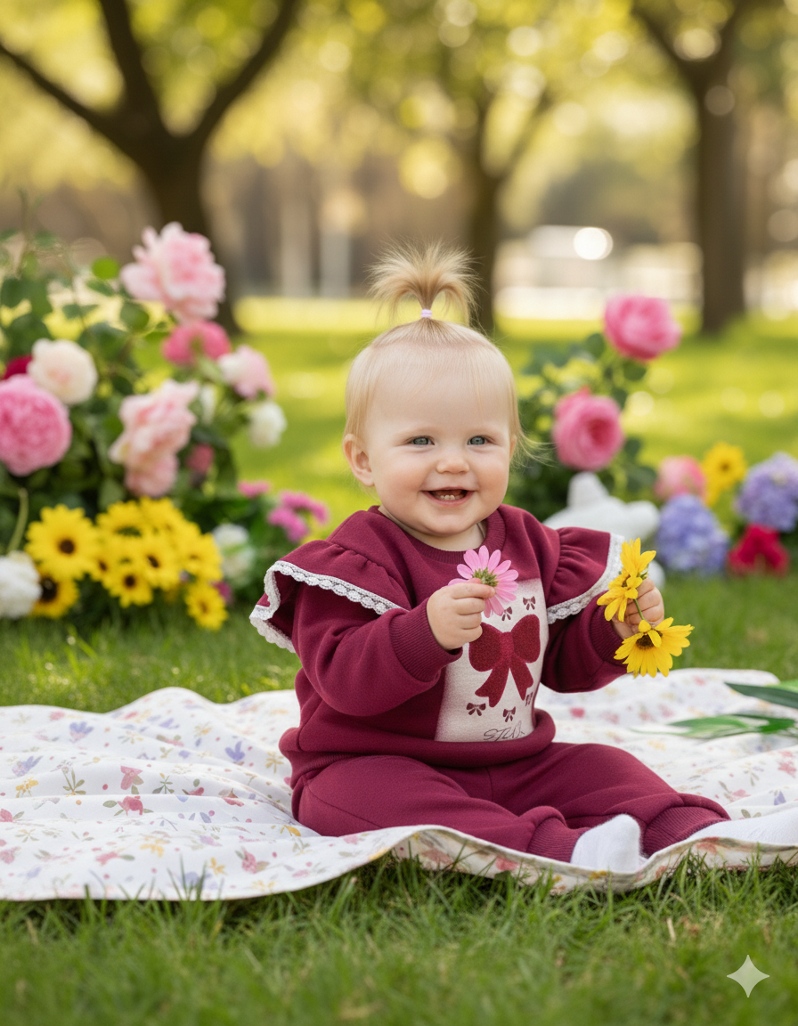 طقم جميل و كيوت للبنات بلمسات أنيقة