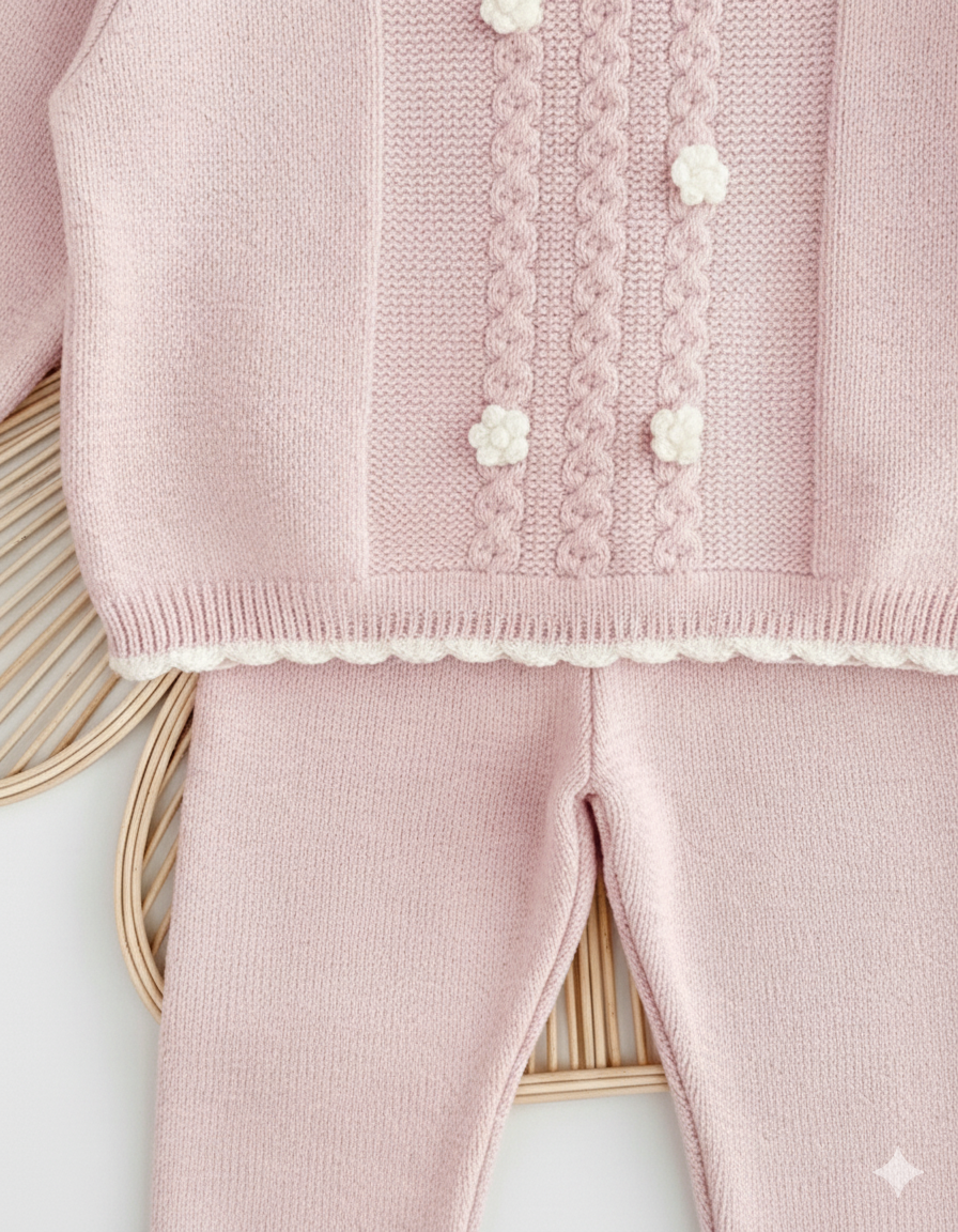 طقم شتوي كيوت للبنات من 2 قطع أنيقة