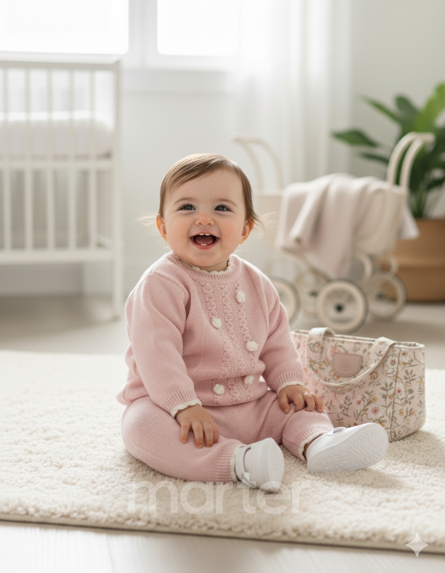 طقم شتوي كيوت للبنات من 2 قطع أنيقة