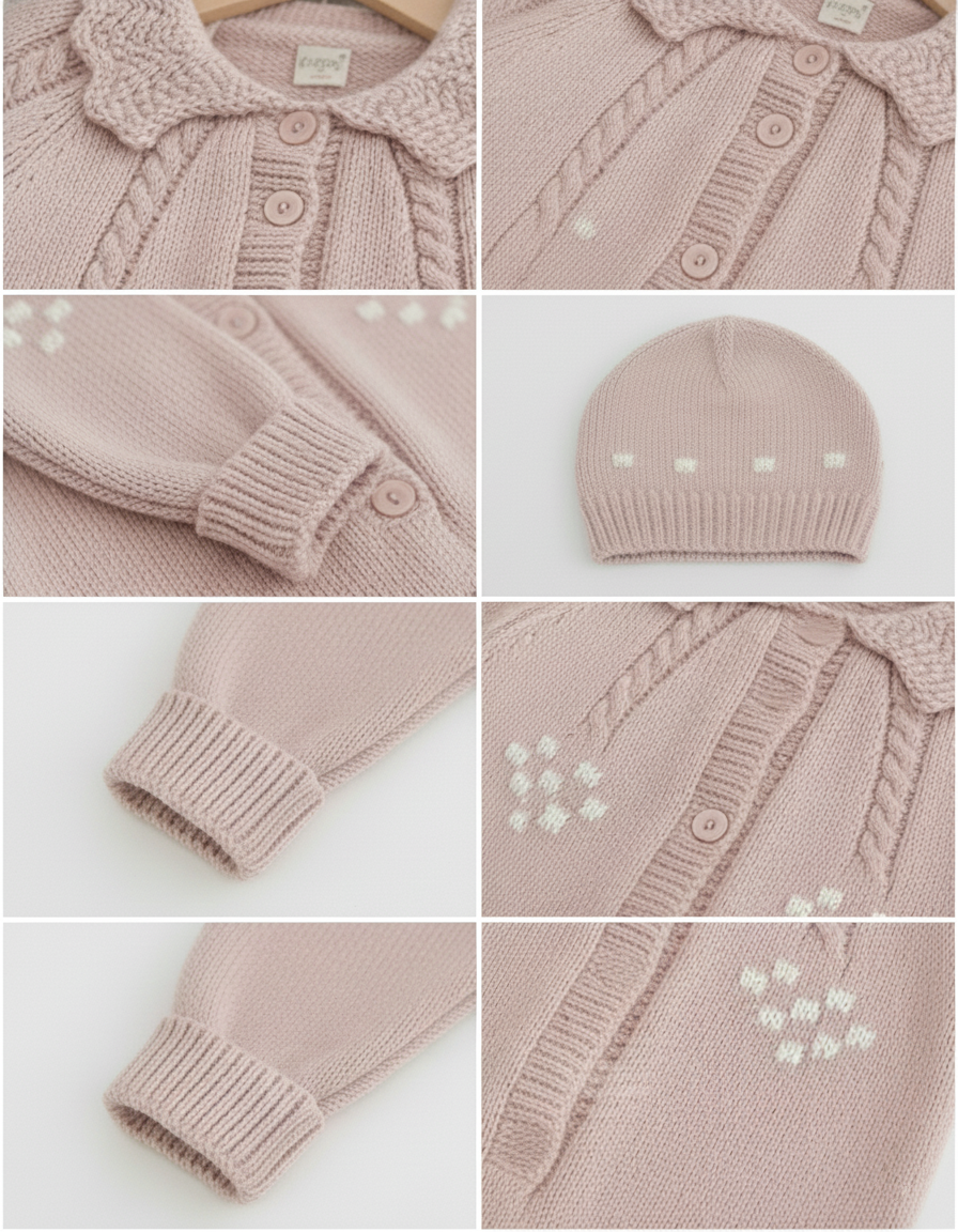 طقم شتوي كيوت للبنات من 2 قطع