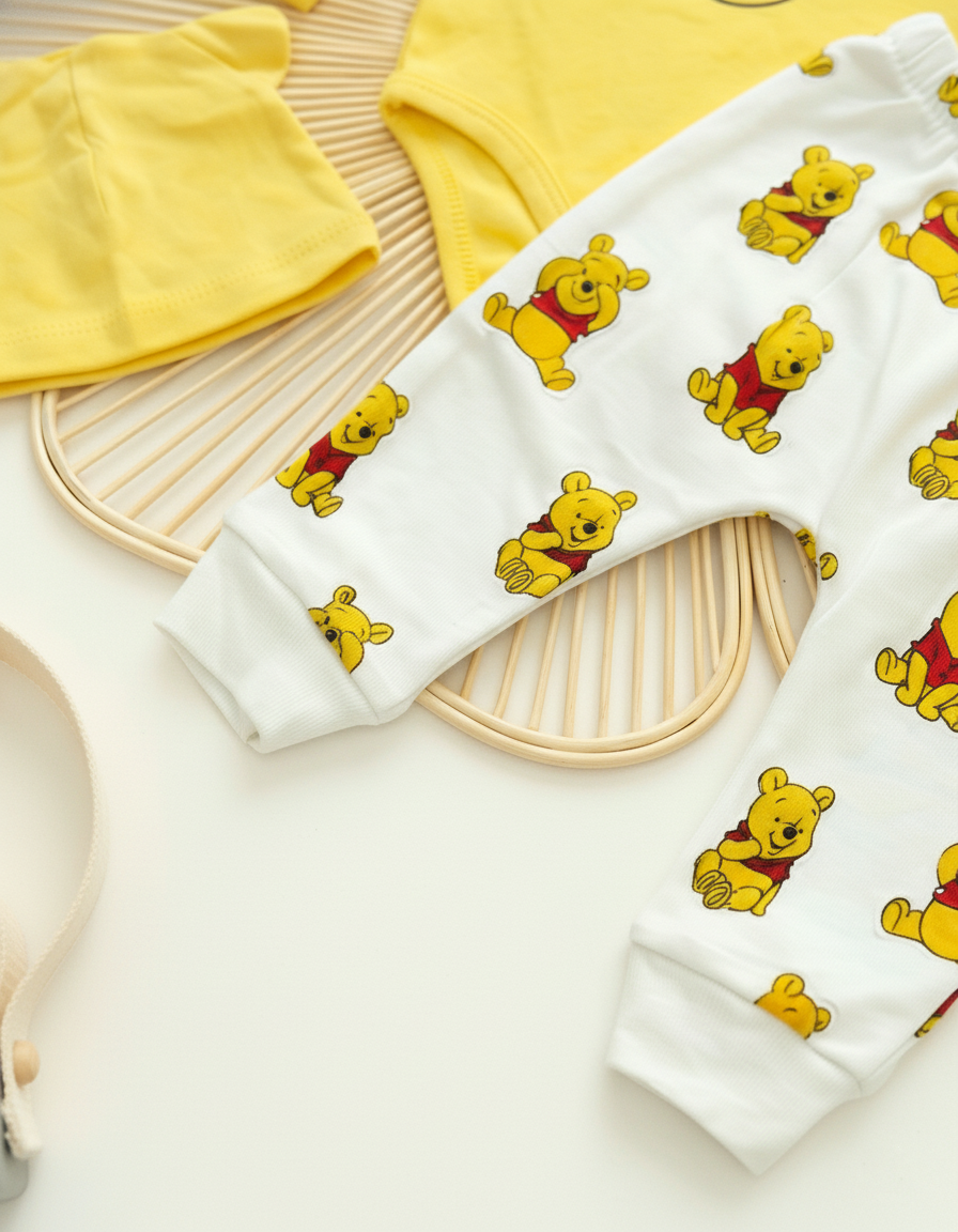 بيجامة و طقم الدبدوب ويني للأولاد من 3 قطع