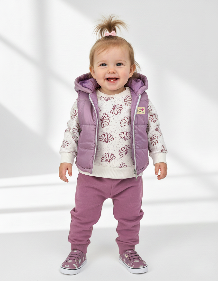 طقم شتوي جميل للبنات من 3 قطع