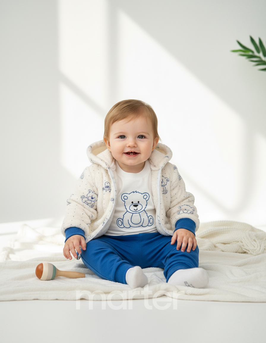 طقم شتوي جميل للأولاد من 3 قطع