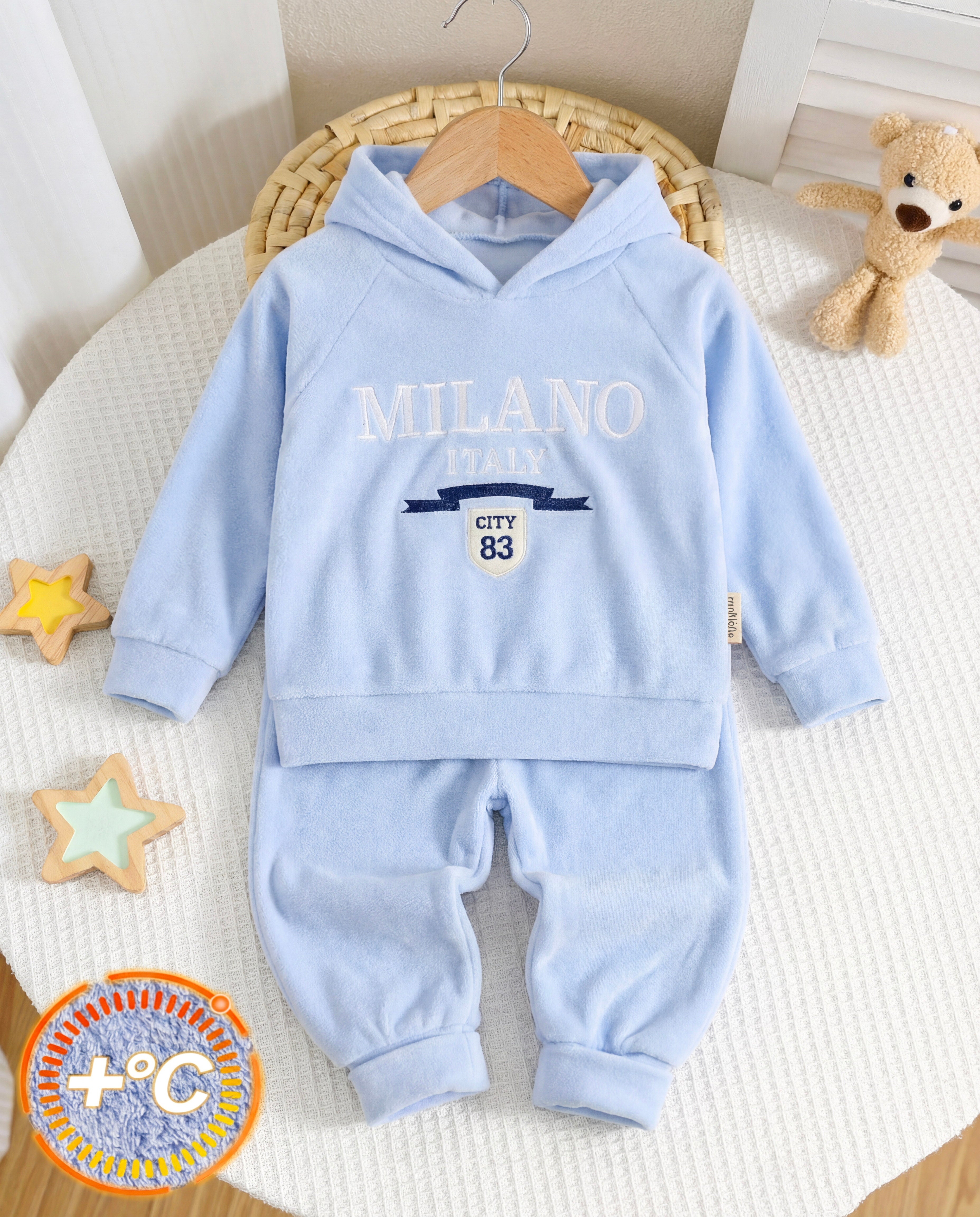 طقم شتوي كيوت للأولاد من 2 قطع