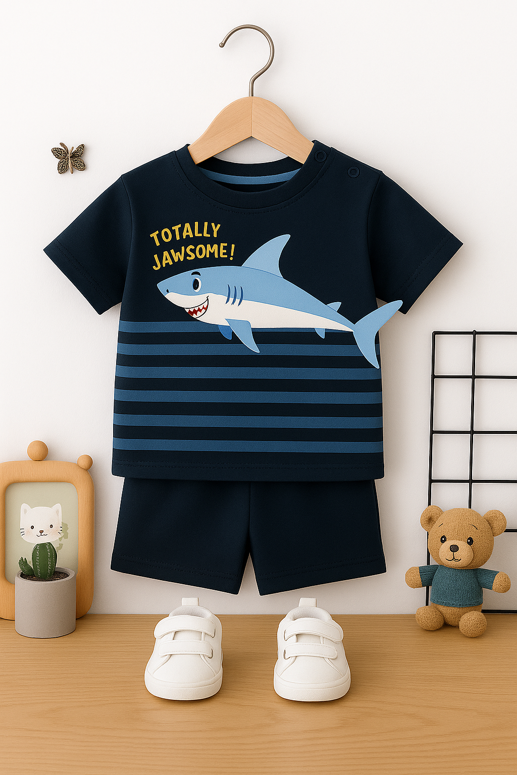 طقم صيفي رائع للأولاد بتصميم كيوت من 2 قطع