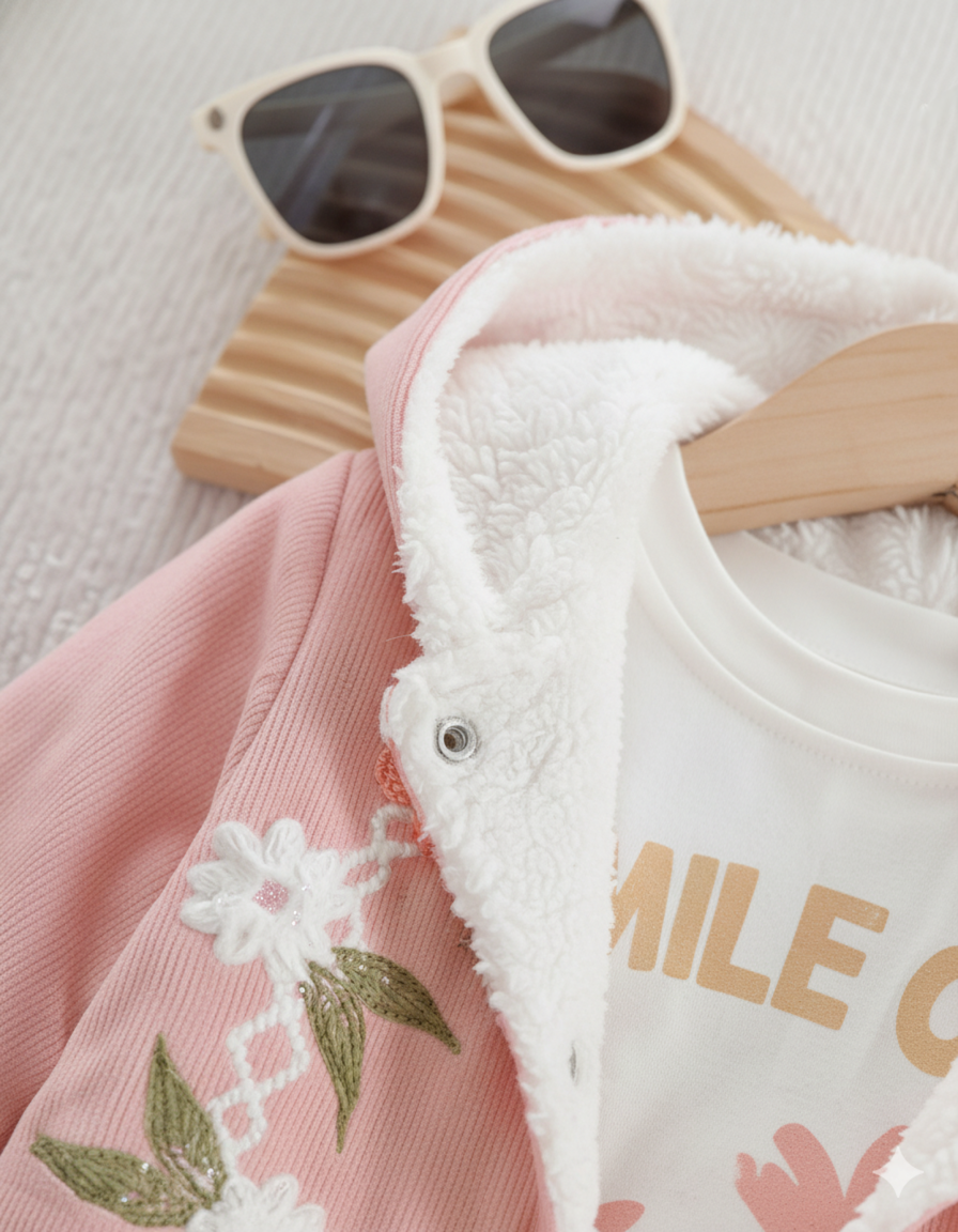 طقم شتوي رائع للبنات بتصميم كيوت من 3 قطع