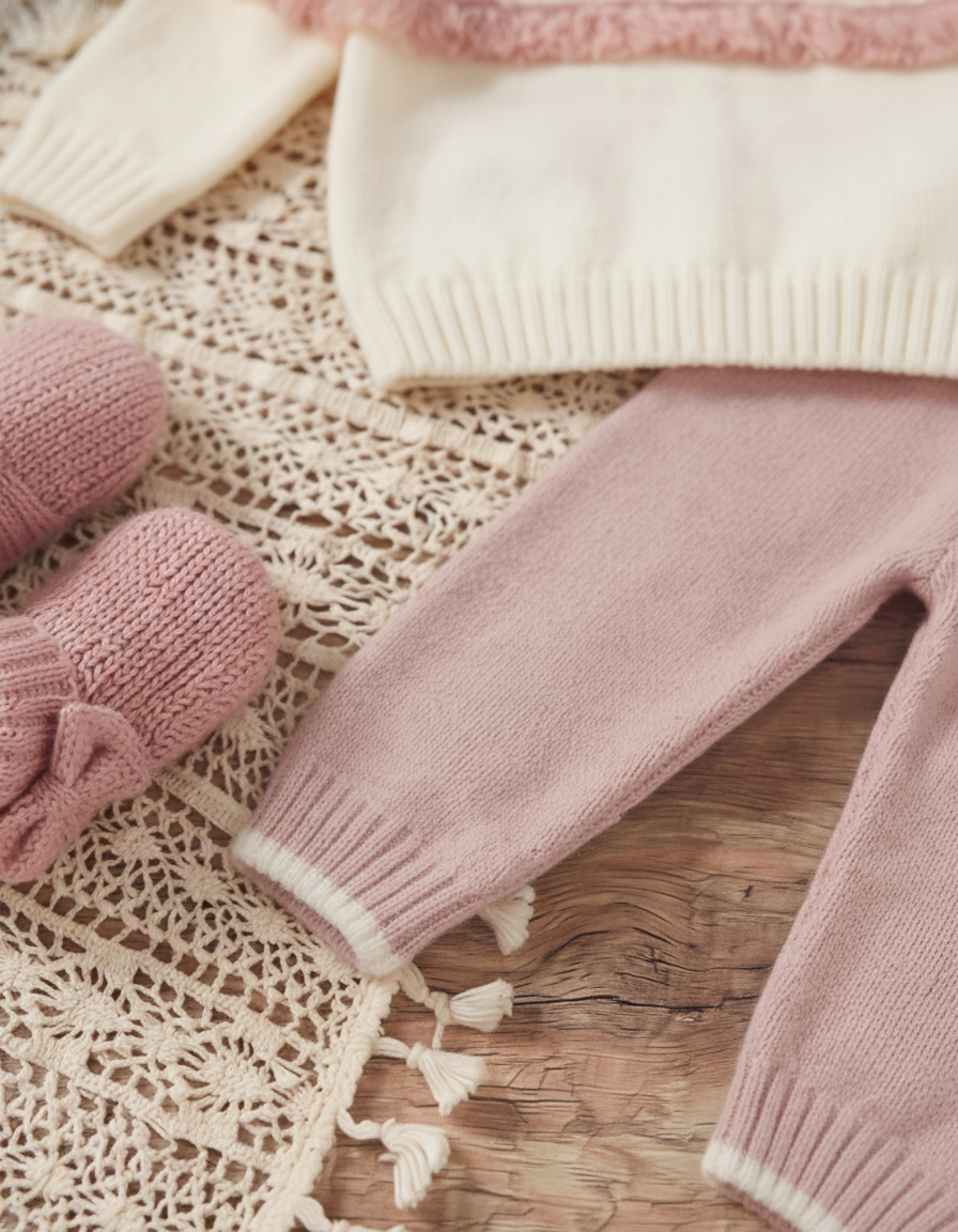 طقم شتوي كيوت للبنات من 2 قطع